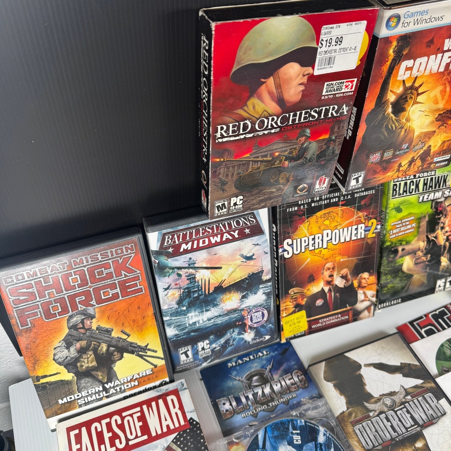 PC War Game Lot of 16 FPS & RTS Rome Total War, War Leaders, Bitzkrieg & More