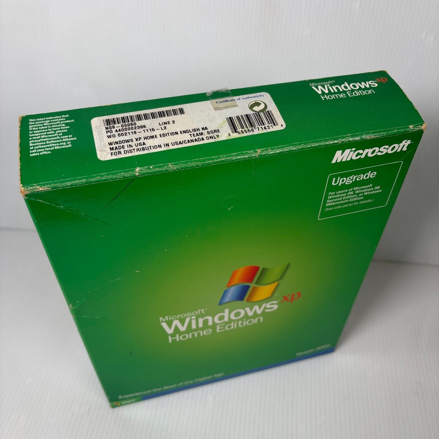 Microsoft Windows XP Home Edition Big Box PC Upgrade Version 2002 Software