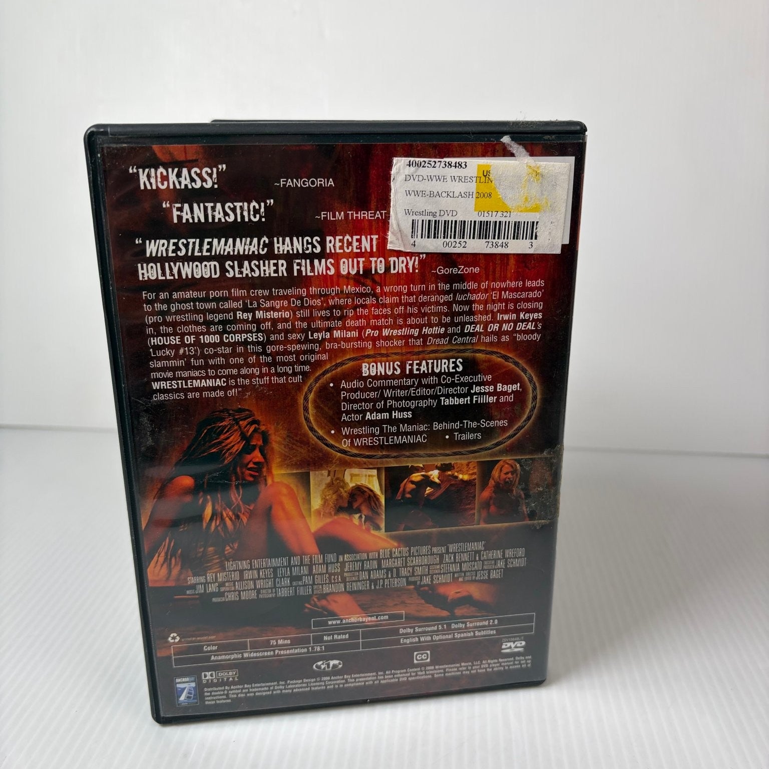 Wrestlemaniac DVD 2005 Rey Mysterio Irwin Keyes Leyla Milani Horror Slasher