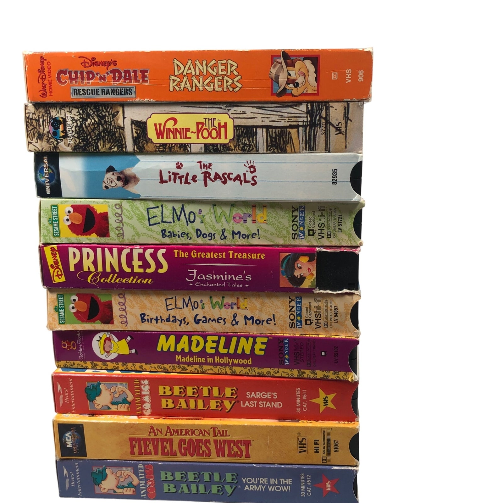 VHS Cartoon & Kid's Show Lot Featuring Chip N' Dale Madeline Beetle Bailey +More