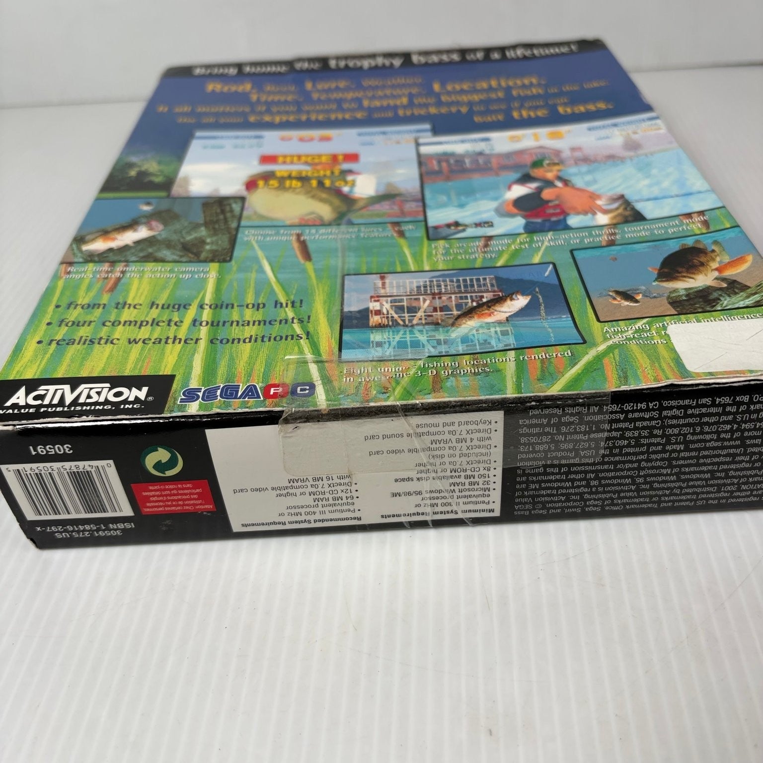 Sega Bass Fishing Big Box PC Video Game Fishing Simulation Complete RARE