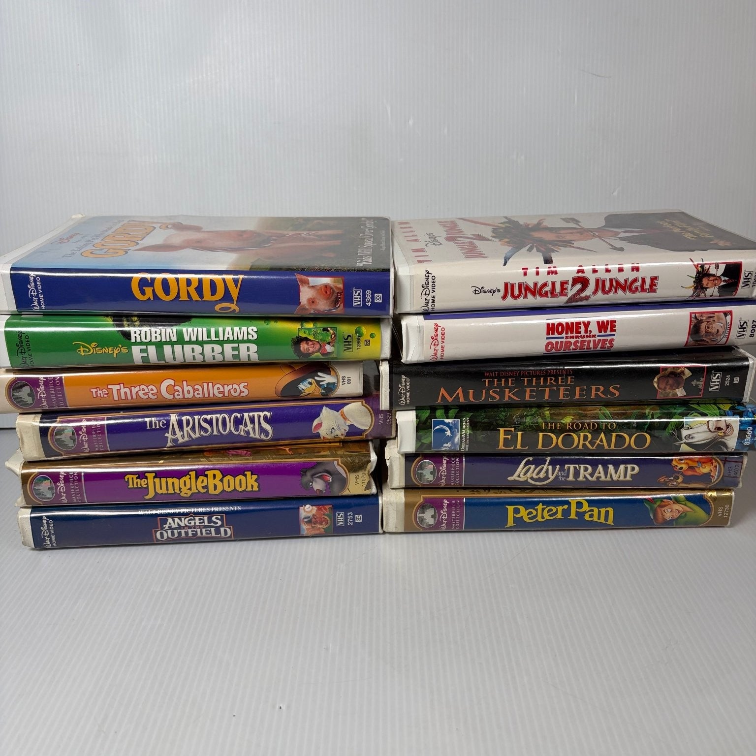 Lot of 12 Disney VHS Animated & Live Action Three Caballeros, Peter Pan & More