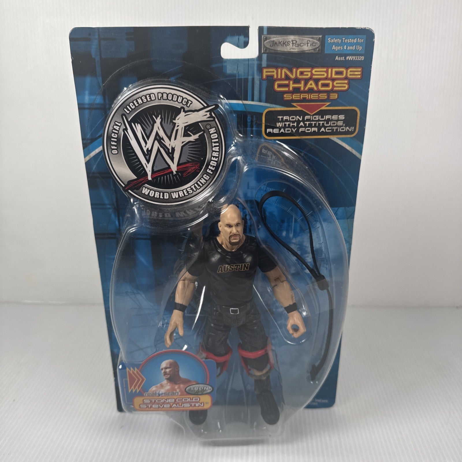 Jakks WWF Ringside Chaos Series 3 STONE COLD STEVE AUSTIN Wrestling Figure New
