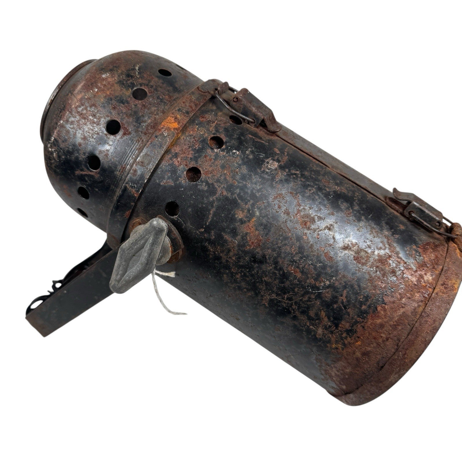 Vintage Stage Light Can Heavy Petina With GE Stage Light Bulb AS IS Antique