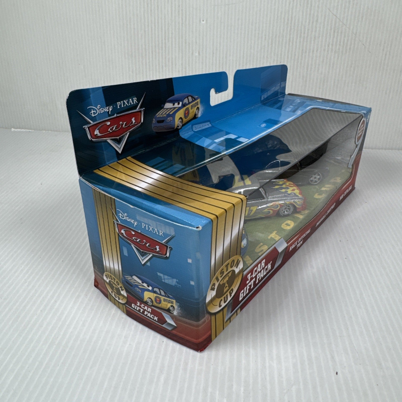 Disney Pixar Cars PISTON CUP 3-CAR GIFT PACK DARREL BOB TOM 2010 1:55 Diecast