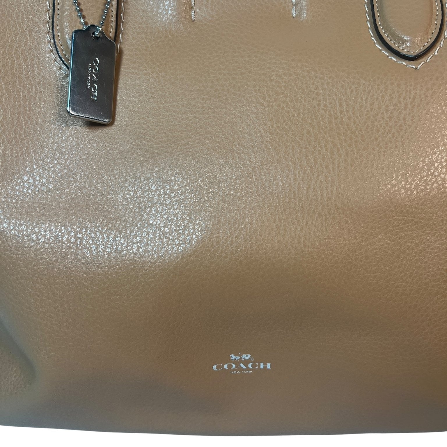 Coach Women's Large Saddle Leather Derby Tote Bag with Yellow Interior 58660