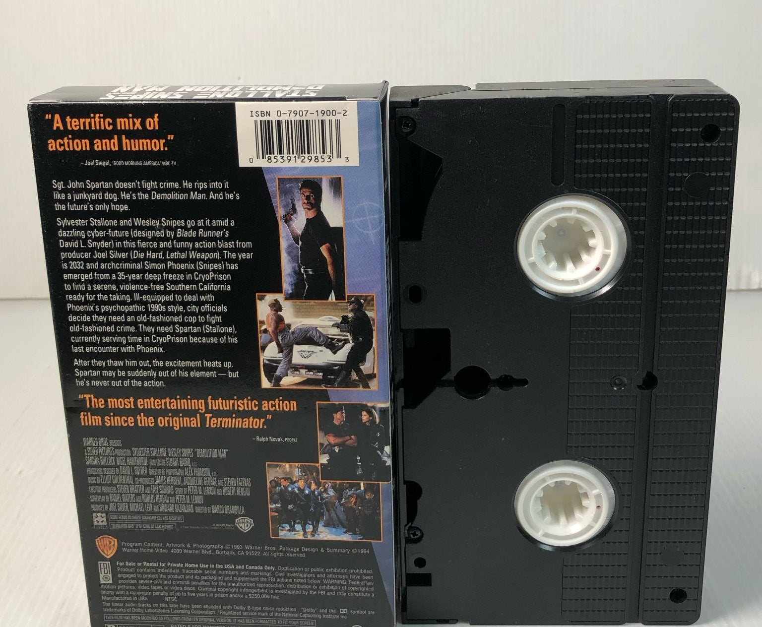 Demolition Man VHS 1993 Action Sci-Fi Warner Home Video Stallone Snipes