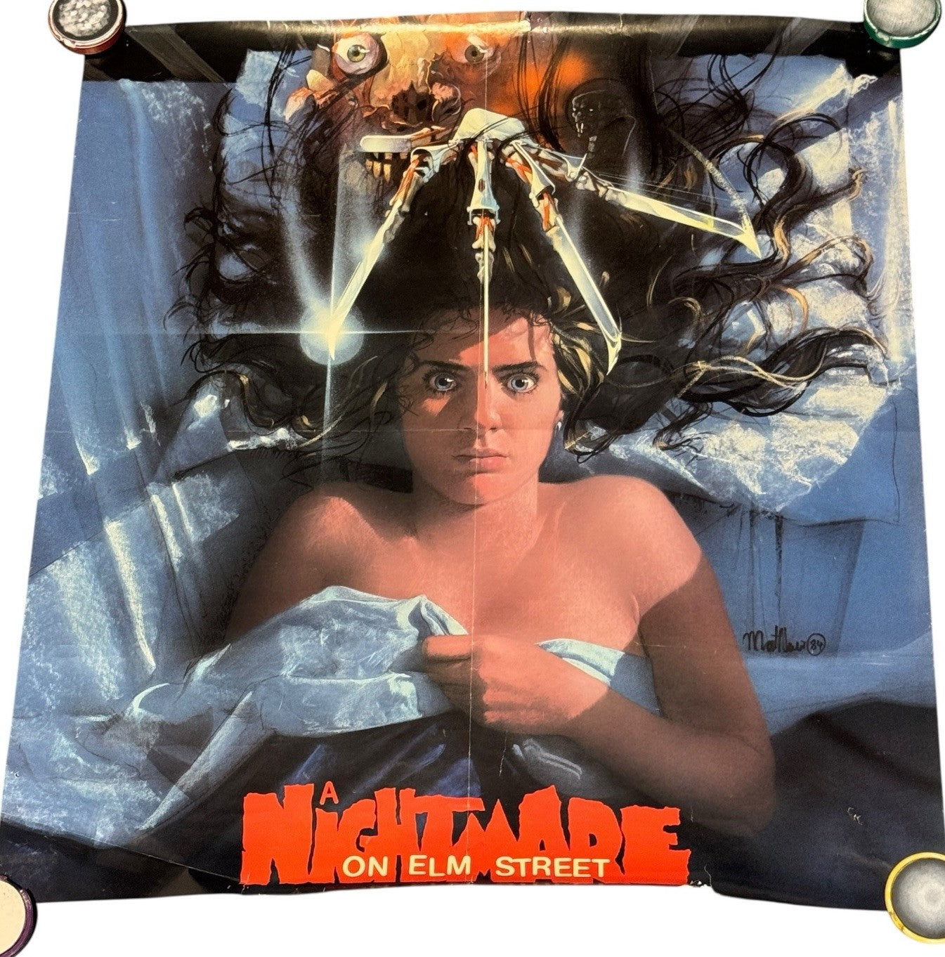 Vintage A Nightmare On Elm Street 1984 24” x 22” Poster Original Video Store