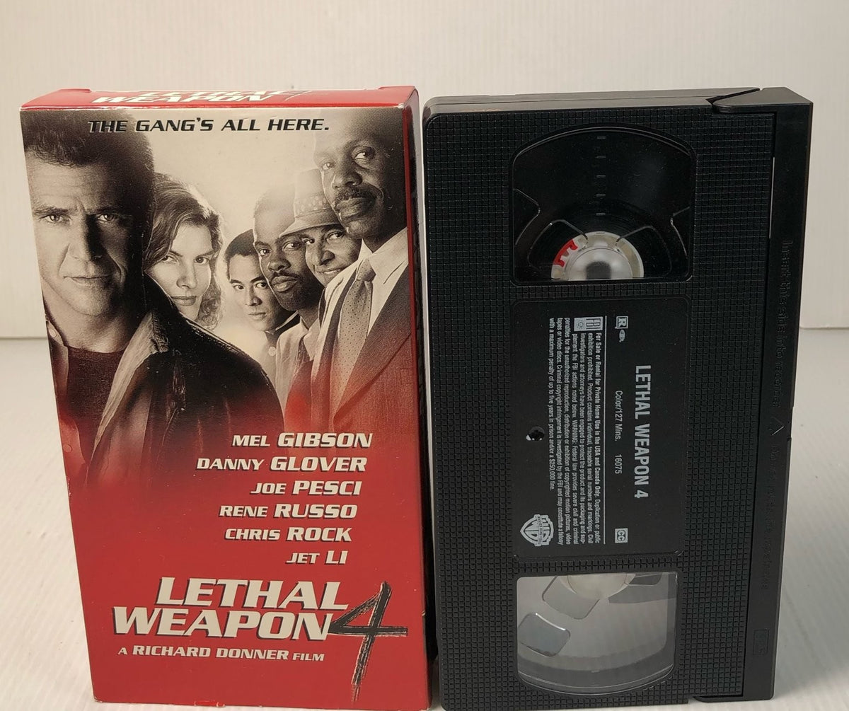 Lethal Weapon 4 VHS 1998 Action Comedy Warner Bros. Mel Gibson Jet Li