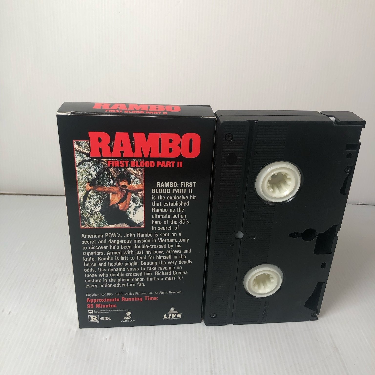 Rambo First Blood Part II VHS 1985 Action Adventure I.V.E. LIVE Ent.