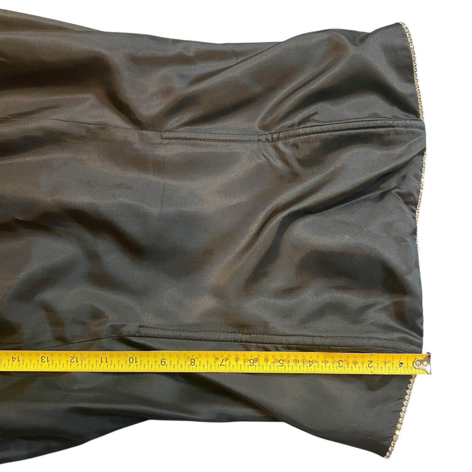 Vintage Jessica McClintock Gunne Sax Black Goth Prom Cocktail Dress Rhinestone