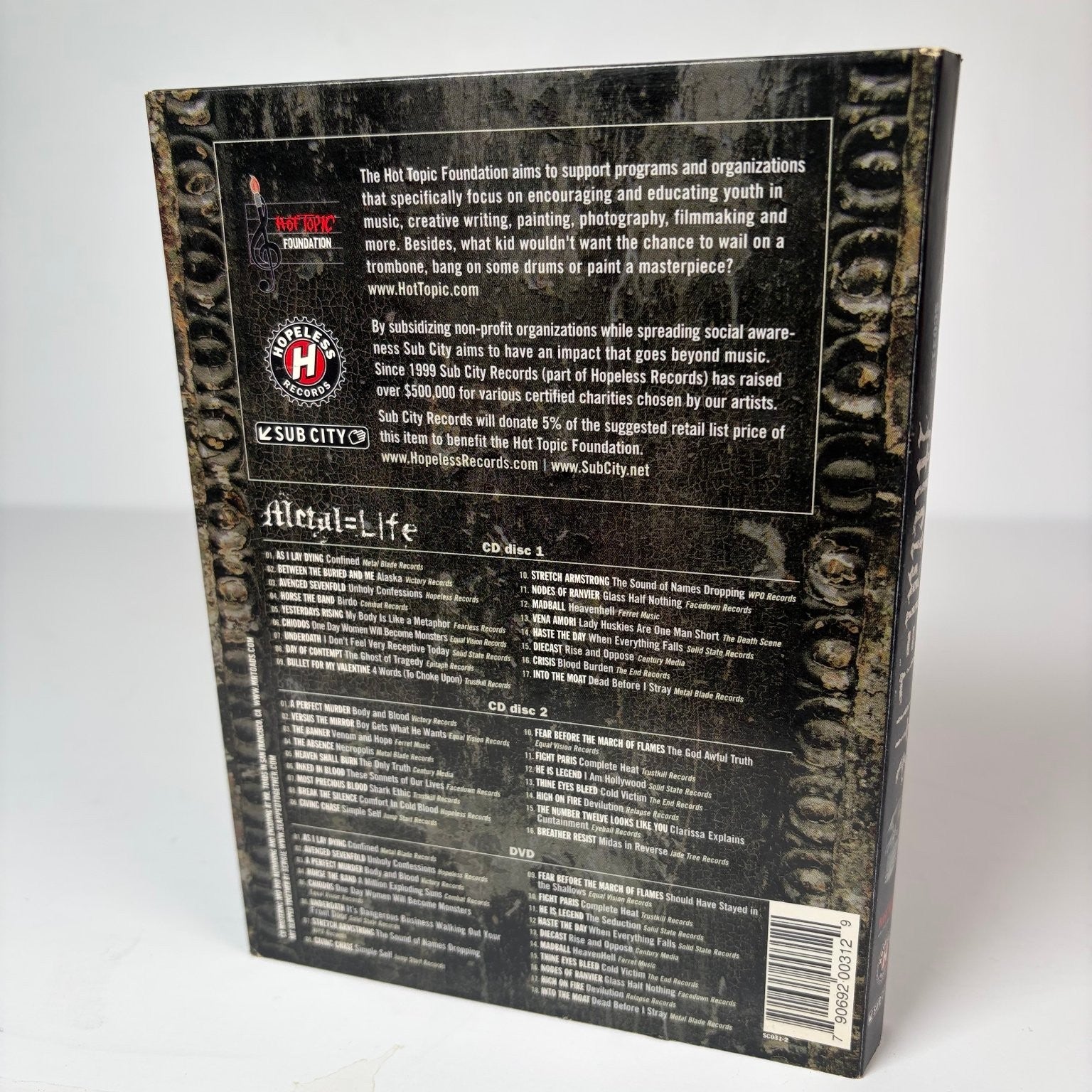 Metal = Life DVD CD 2004 Hot Topic Hopeless Records Sub City Music Comp