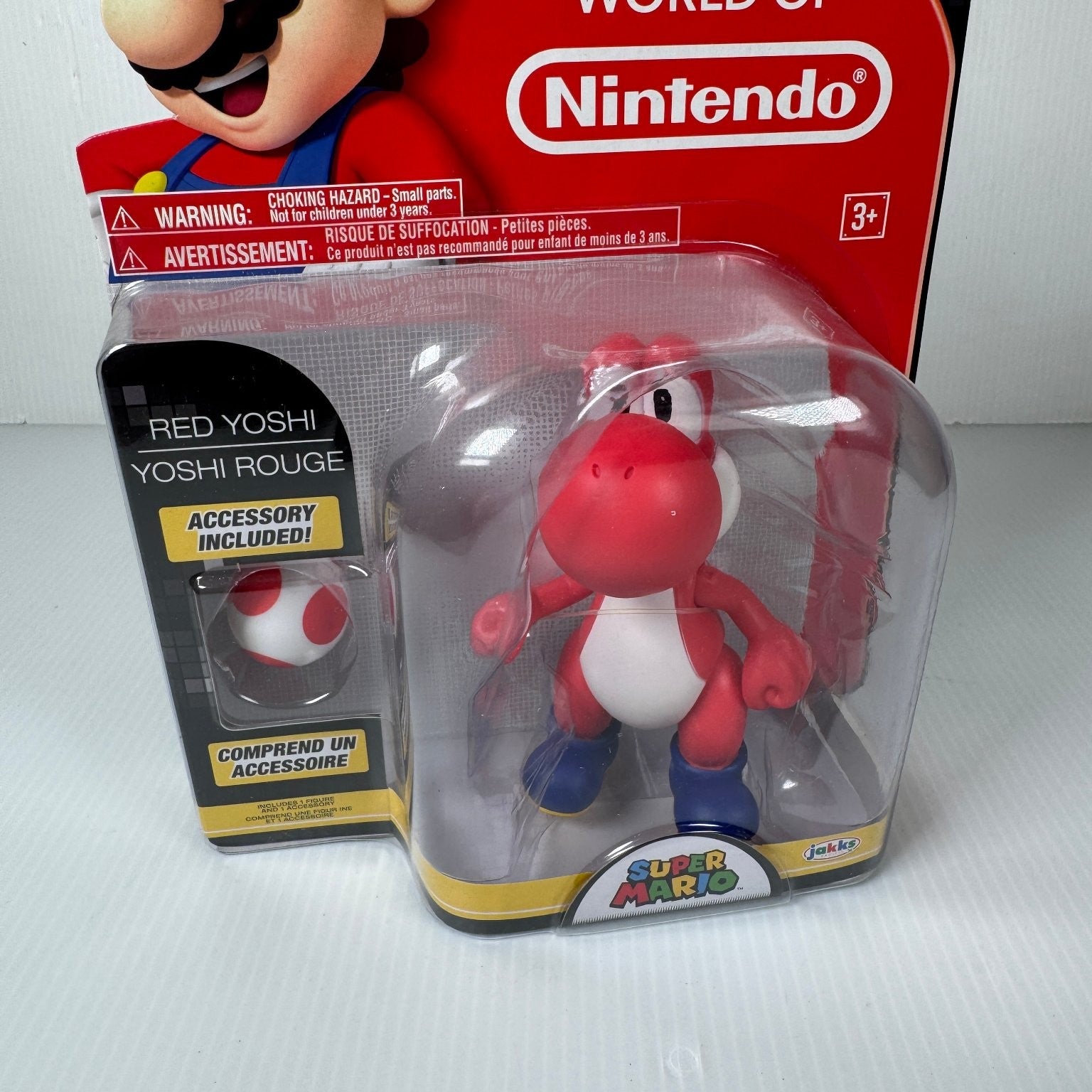 World of Nintendo Red Yoshi Super Mario 4.5 Inch Figure with Egg Series 2-1
