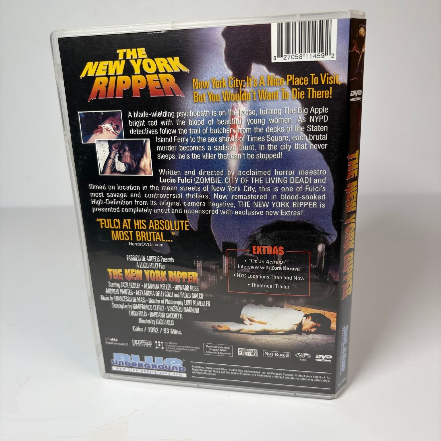 The New York Ripper DVD 1982 Special Edition Lucio Fulci Horror Blue Underground
