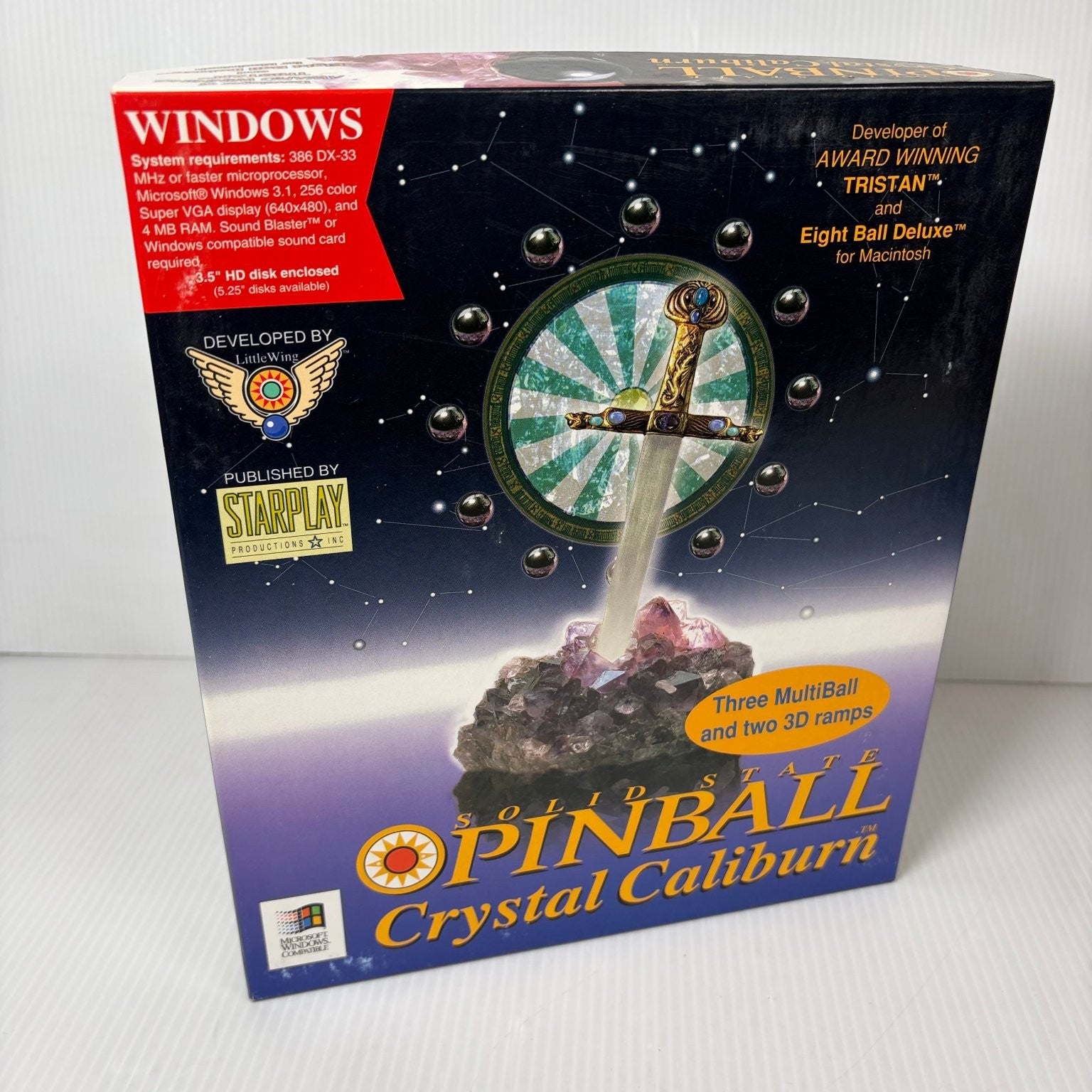 Solid State Pinball Crystal Caliburn Big Box PC CD-ROM Windows Macintosh Game