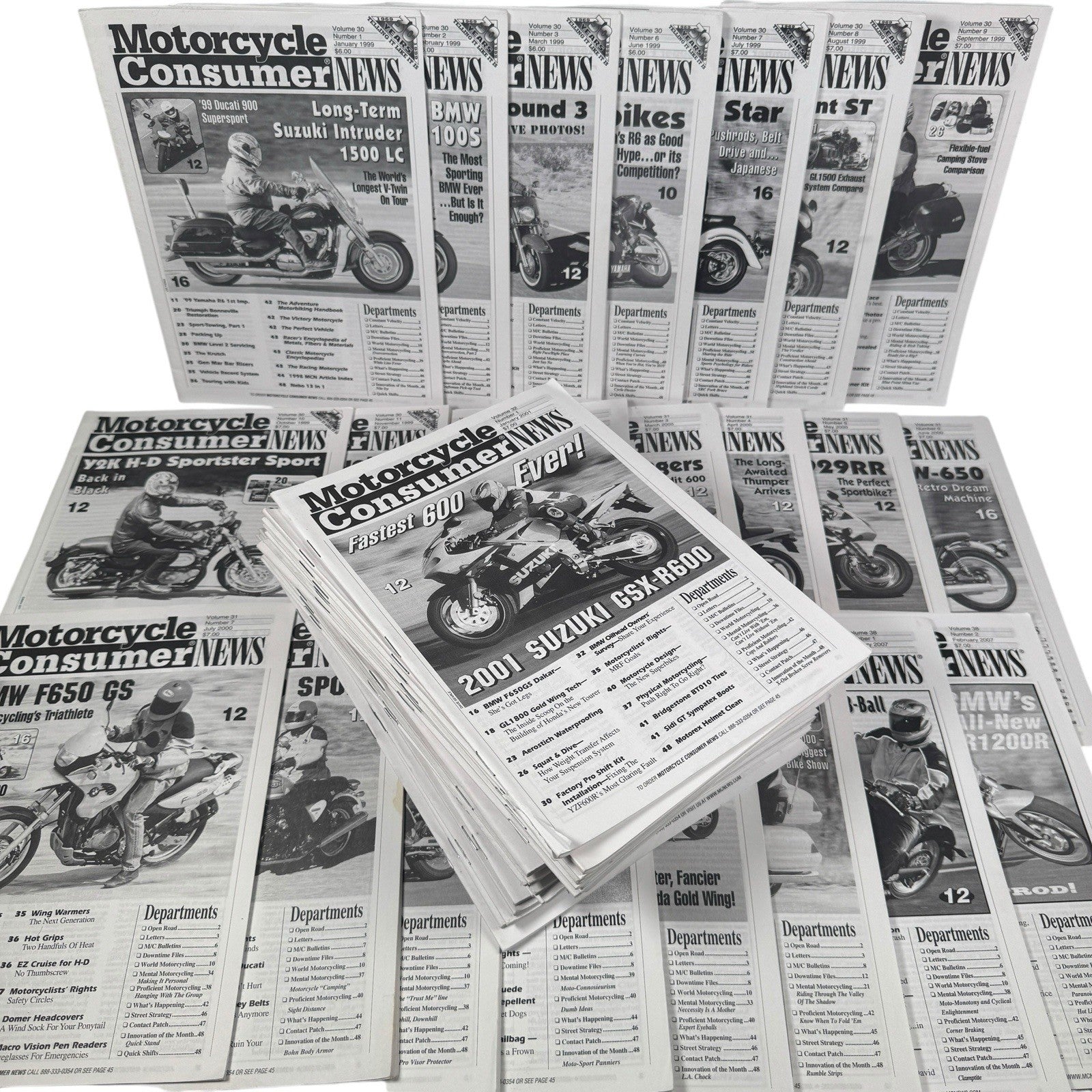 Vintage Mixed Lot Of 54 Motorcycle Consumer News Magazines 1999-2007