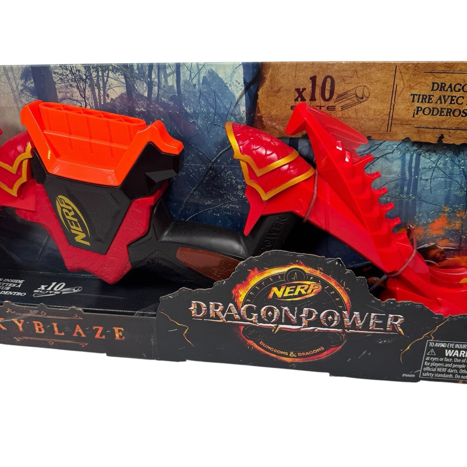 NERF DragonPower Skyblaze Dart Bow Blaster + 10 Darts Dungeons & Dragons Toy Gun