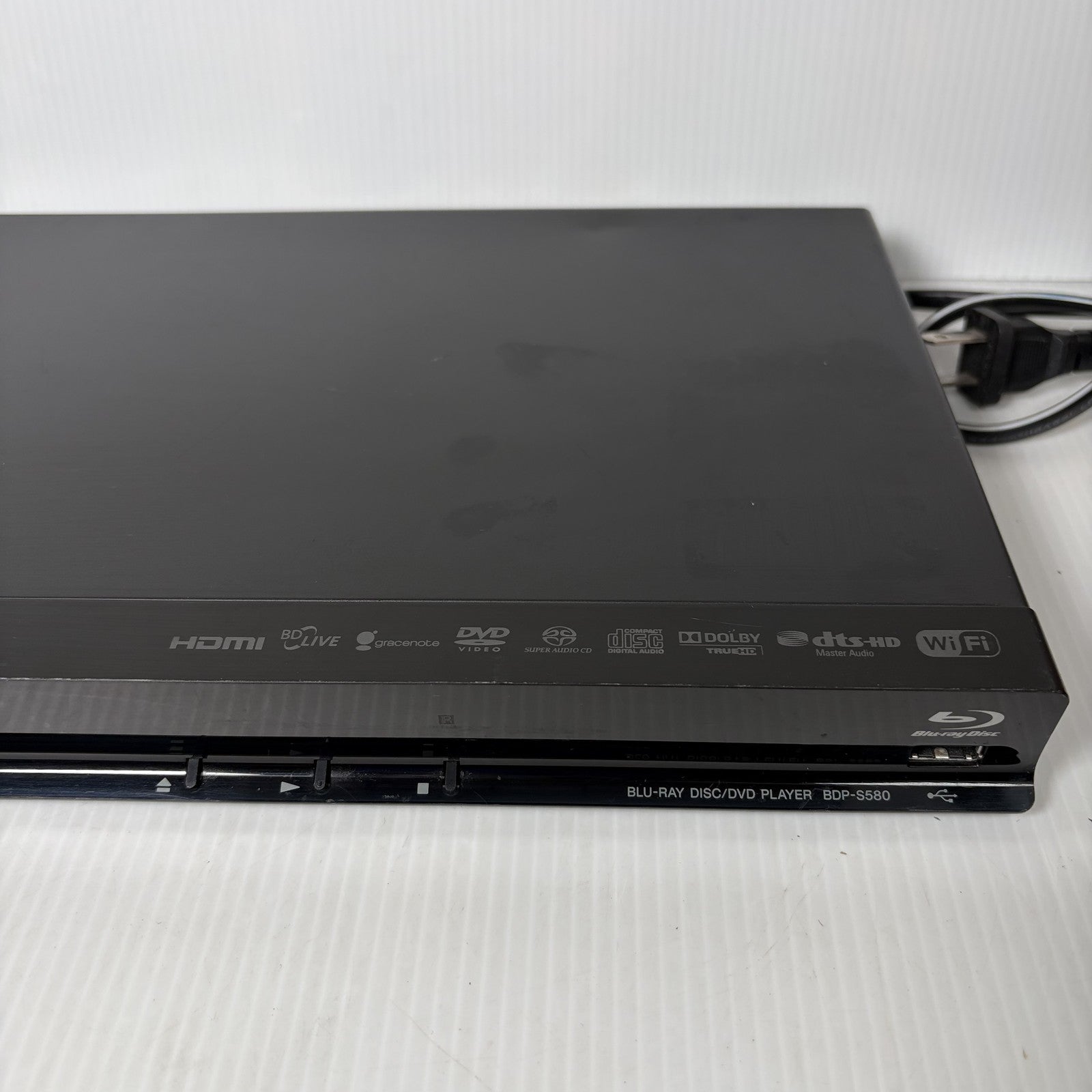 Sony BDP-S580 Blu-ray Disc DVD Player 3D Wi-Fi HDMI USB BD-Live Black