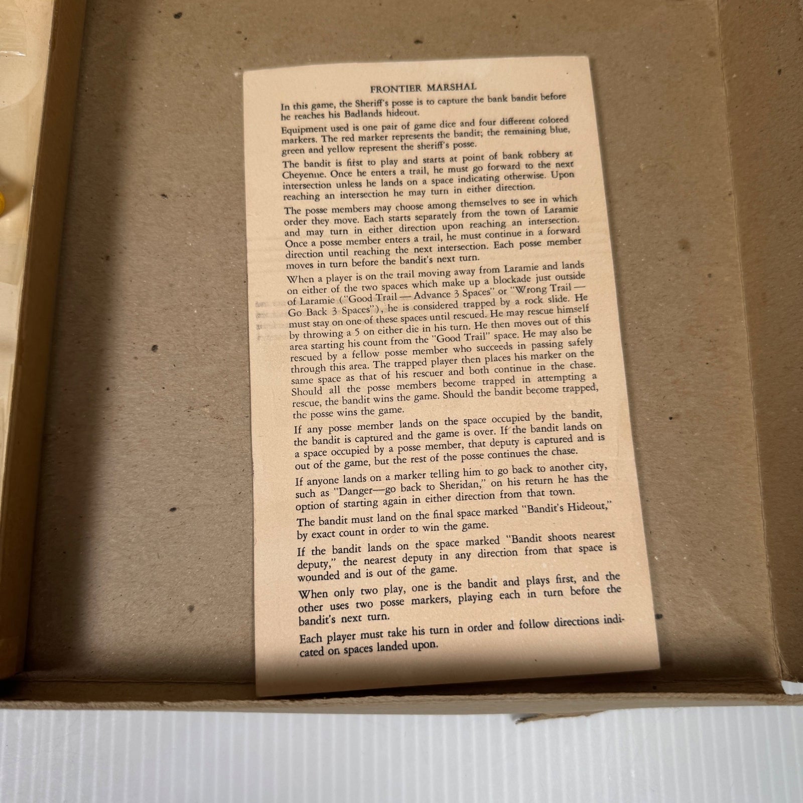 Frontier Marshal & Star Of India Vintage Double Sided Board Game Set in Worn Box