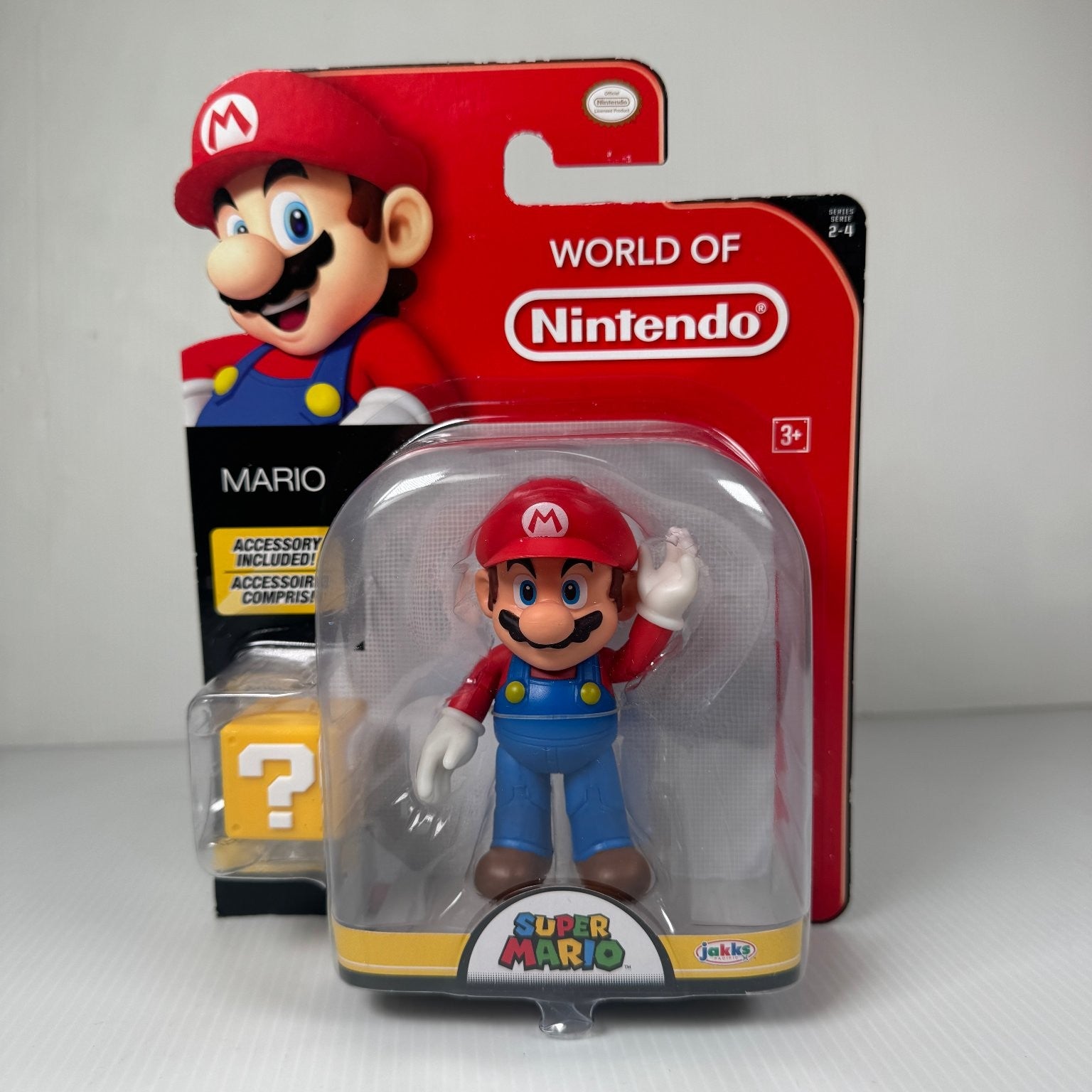 Mario World of Nintendo 4 Inch Figure with Question Block Jakks Pacific
