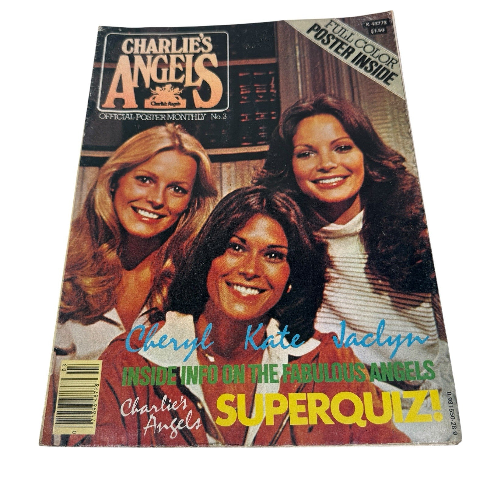 Charlie's Angels Official Poster Monthly No 3 Color Foldout Cheryl Ladd