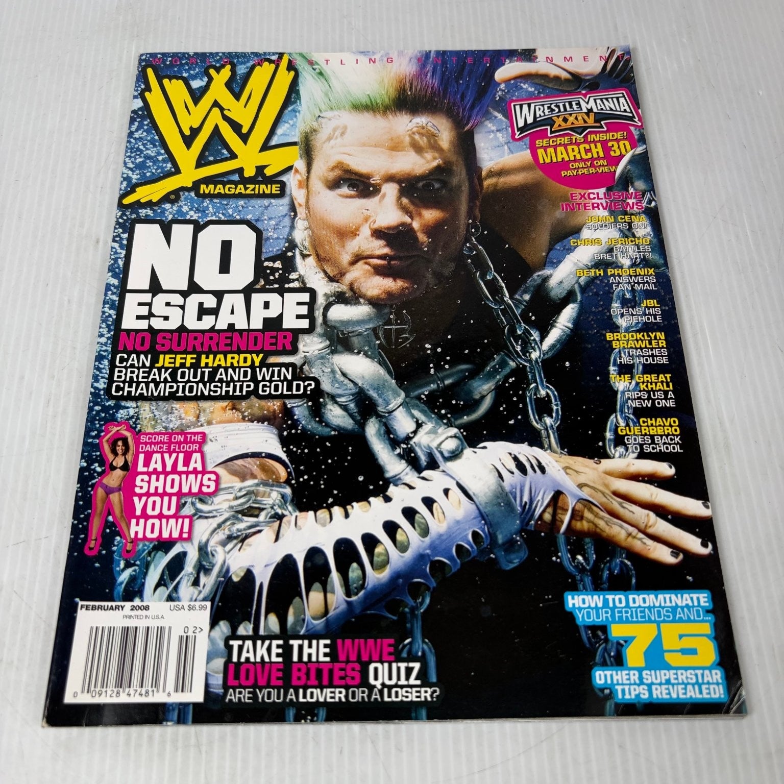 WWE Magazine February 2008 Jeff Hardy Wrestlemania XXIV Wrestling