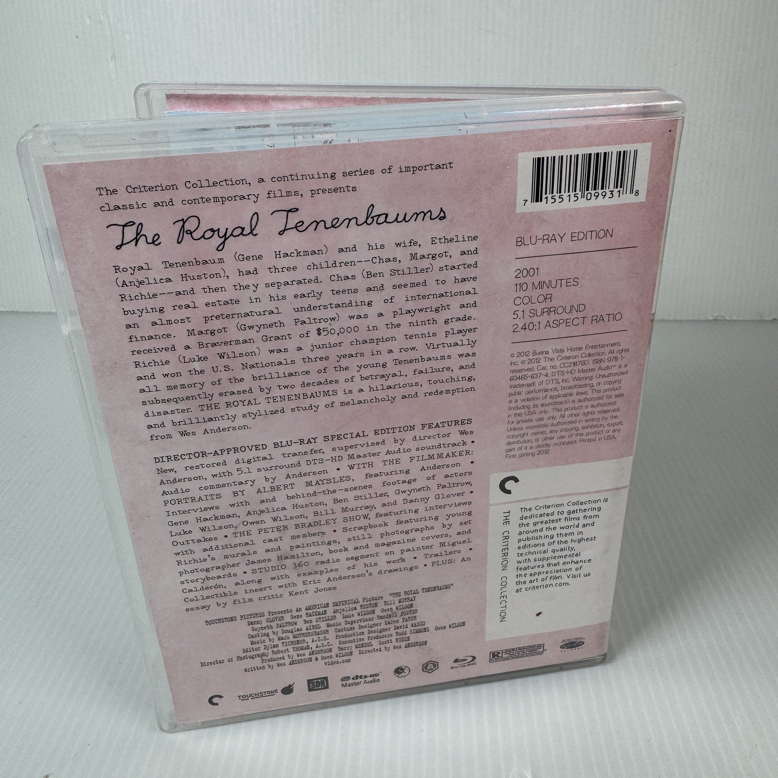The Royal Tenenbaums Blu-ray 2001 Criterion Collection Wes Anderson