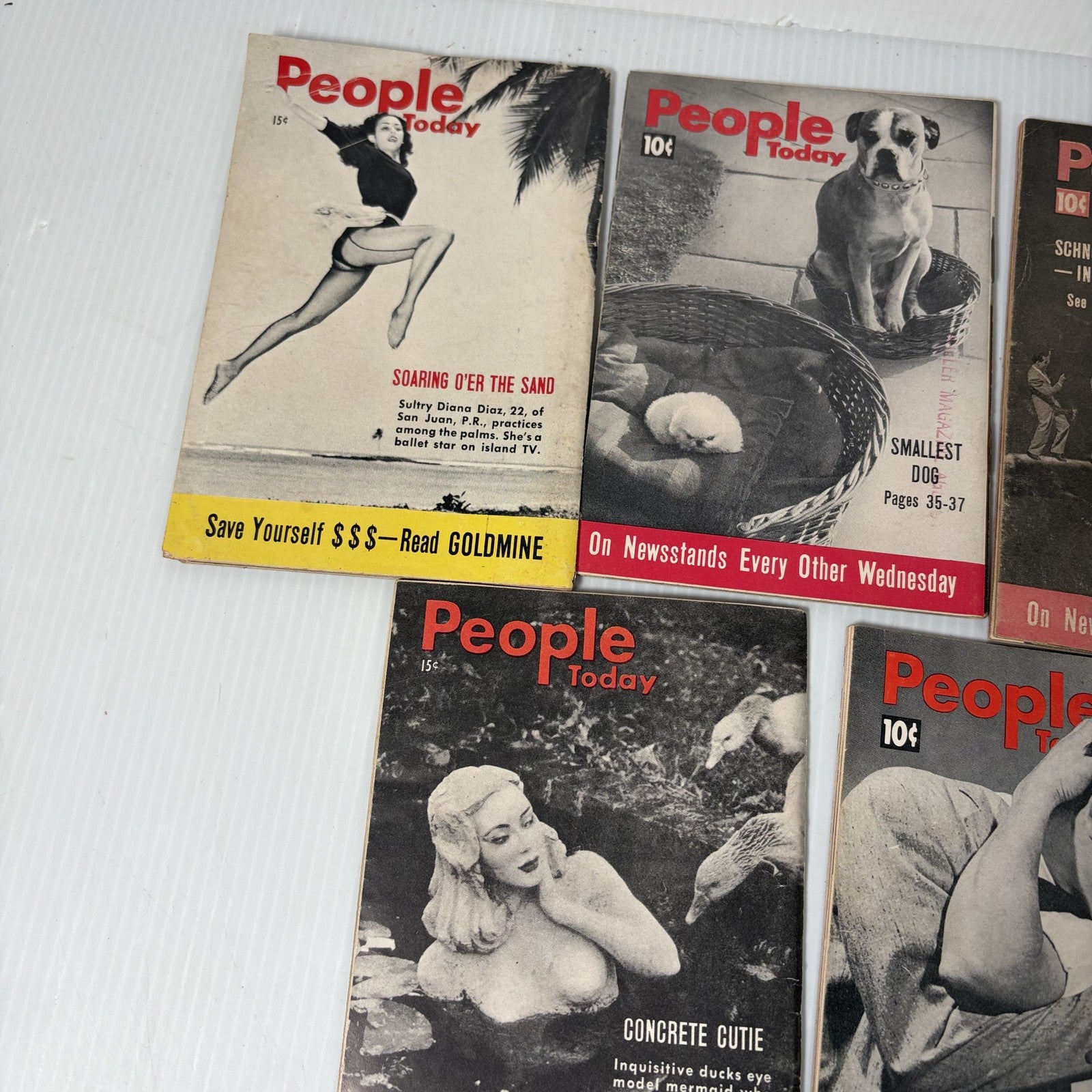 Vintage People Today Magazine Tabloid Lot of 5 1953 - 1954 Mid-Century Pin-Up