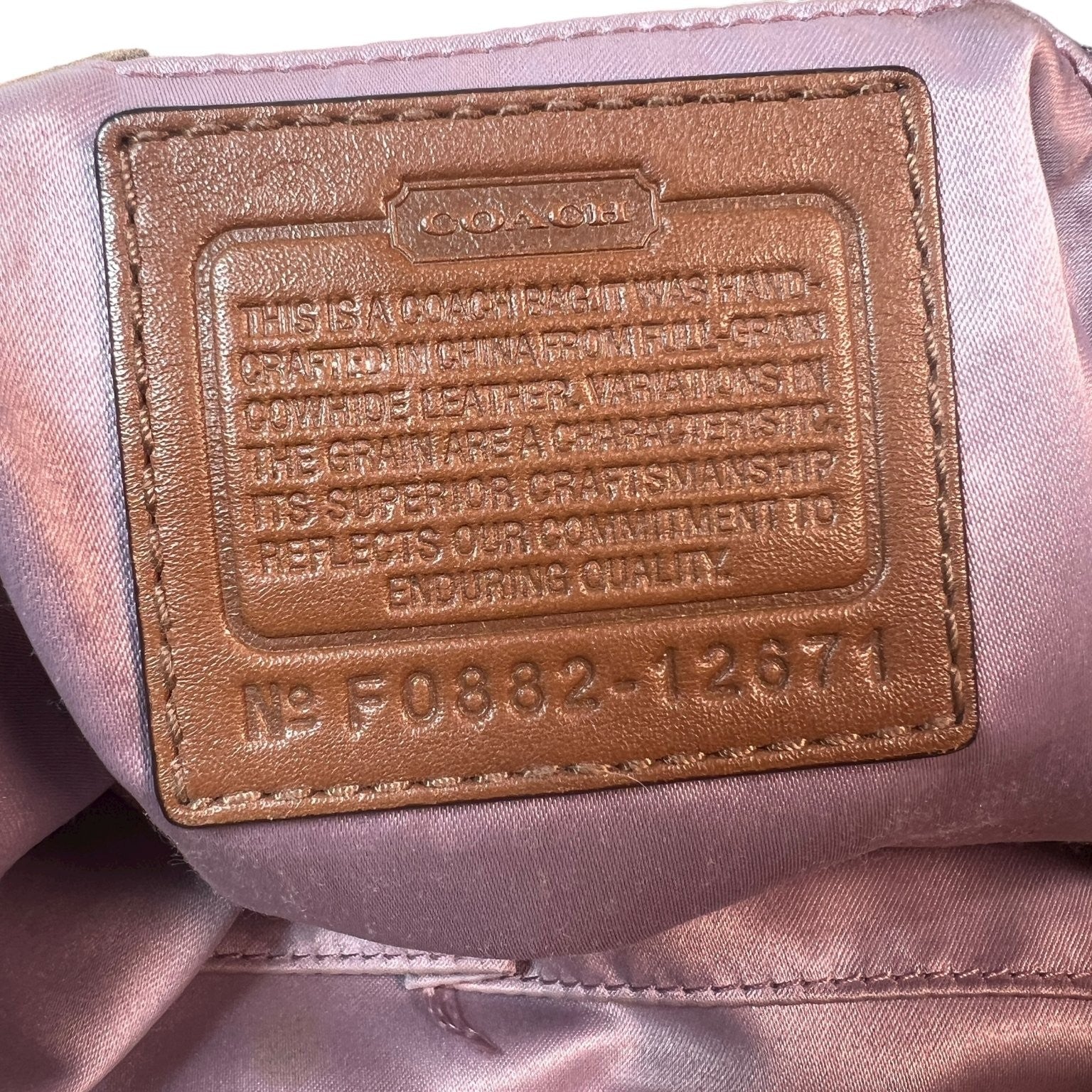 Y2K Coach Zoe Metallic Bronze Leather Hobo Handbag F0882-12671