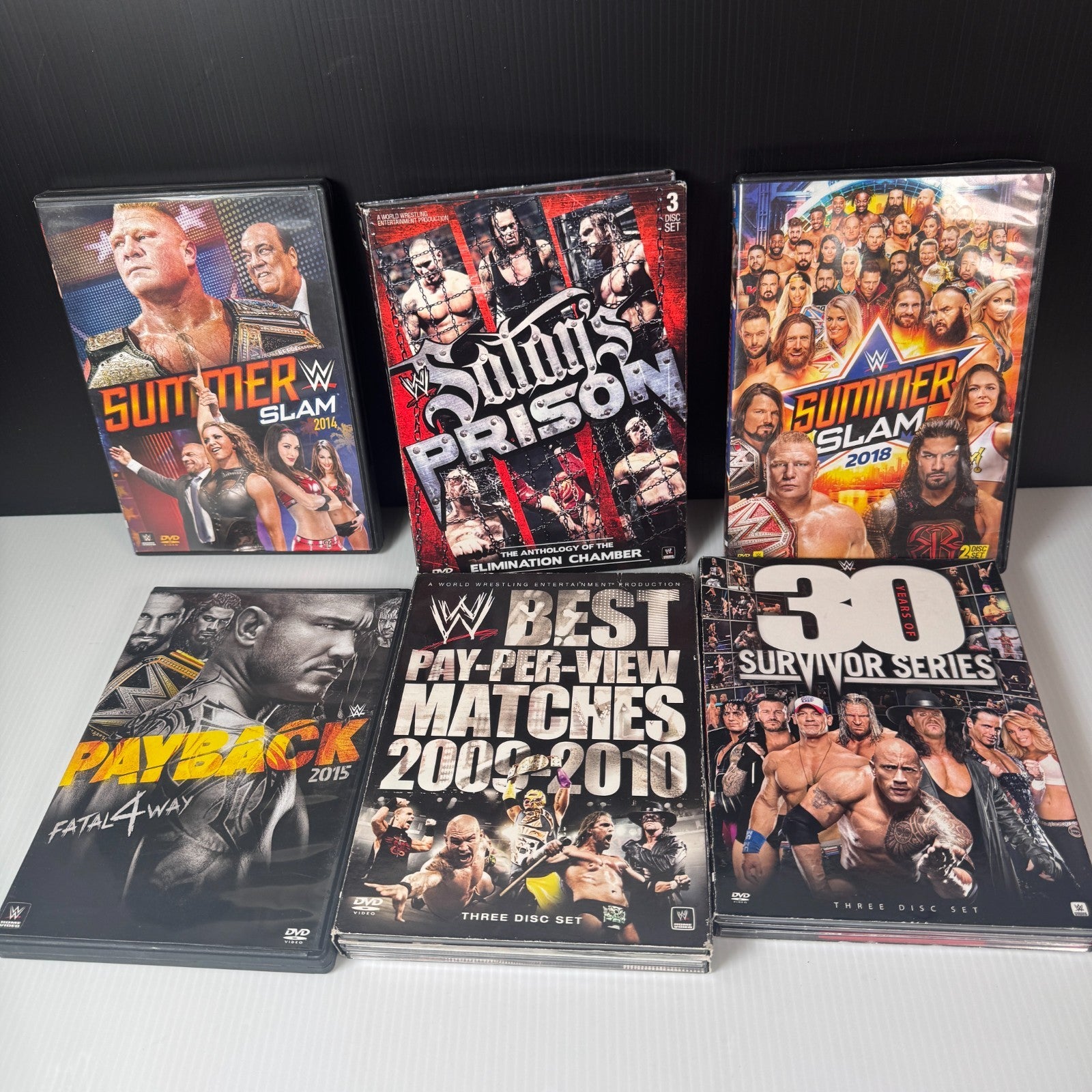 Lot of 24 WWE Wrestling DVD Sets Pay-Per-View Events & Superstar Collections