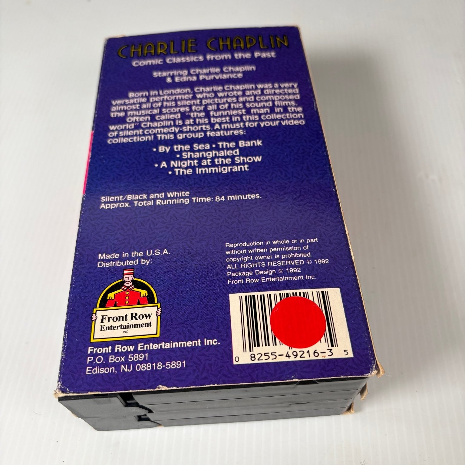 Charlie Chaplin Comic Classics from the Past VHS Silent Comedy Front Row