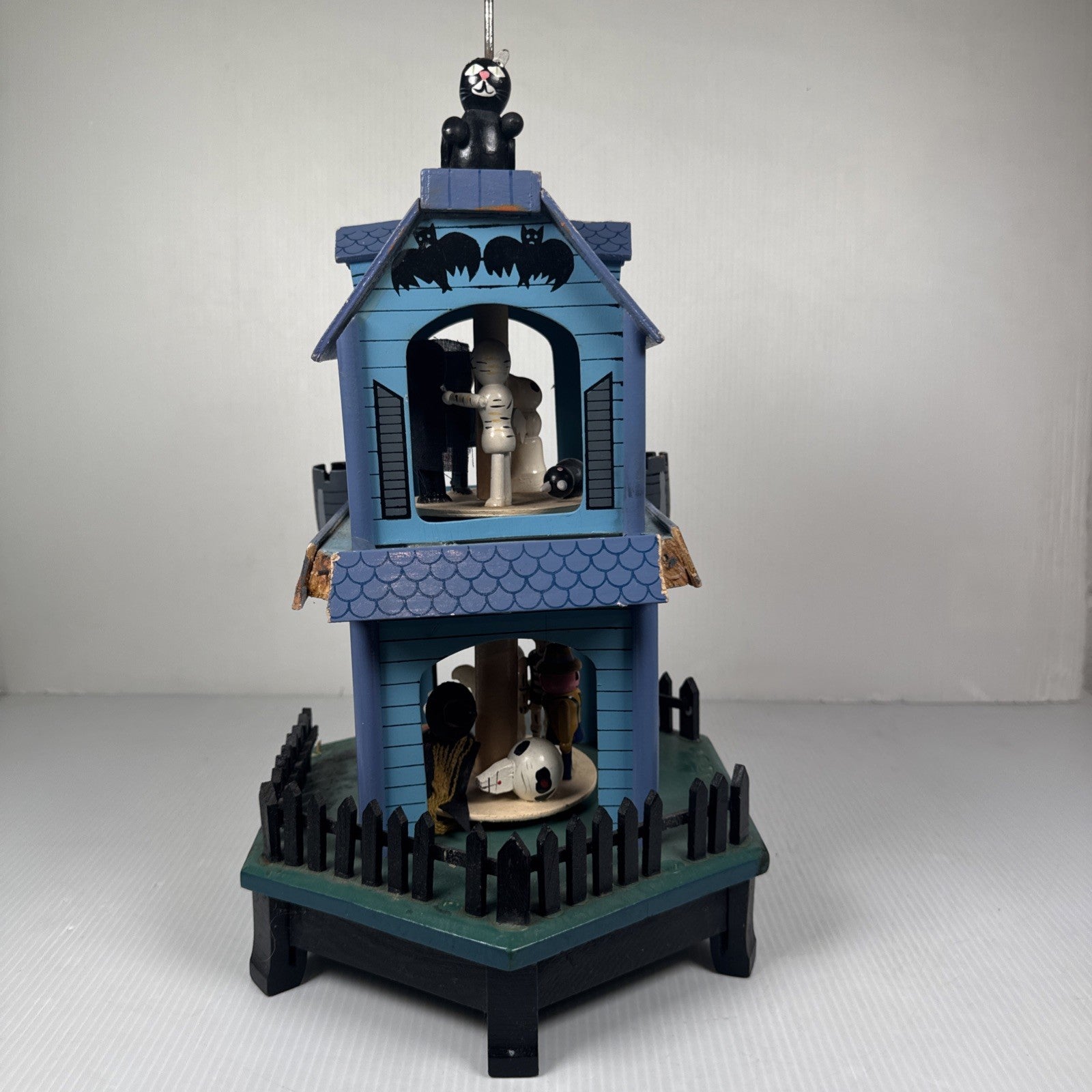 Vintage 1980s Happy Halloween Haunted House Candle Carousel AS IS
