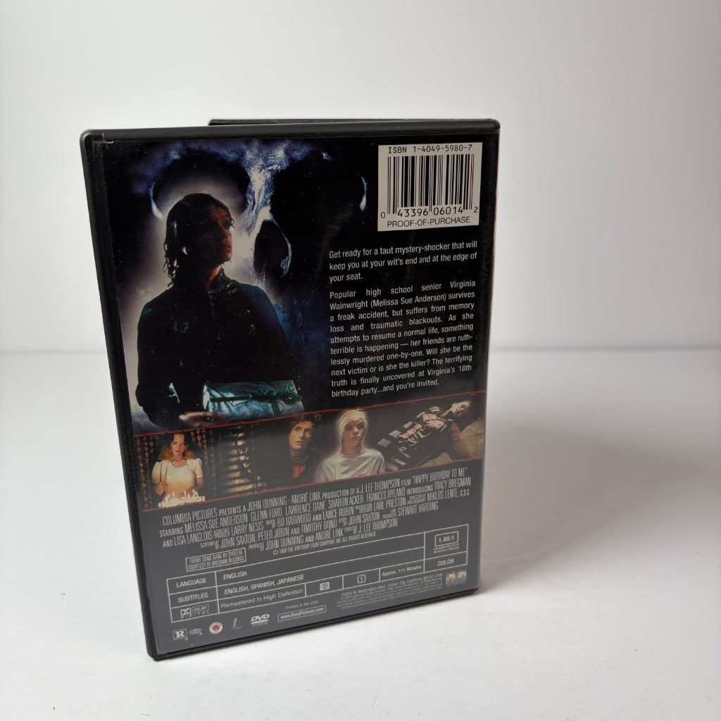 Happy Birthday to Me DVD 1981 Slasher Horror Melissa Sue Anderson Glenn Ford