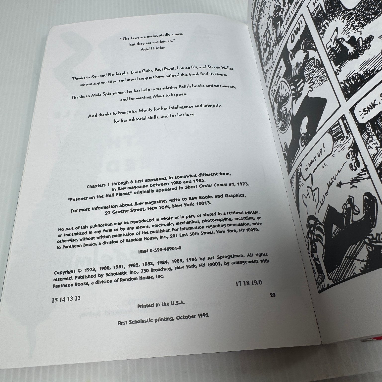 Maus I & II WWII Anthropomorphic Historical Fiction Graphic Novel Art Spiegelman