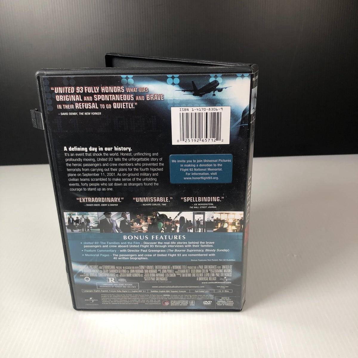 United 93 DVD 2006 Full Screen Directed by Paul Greengrass