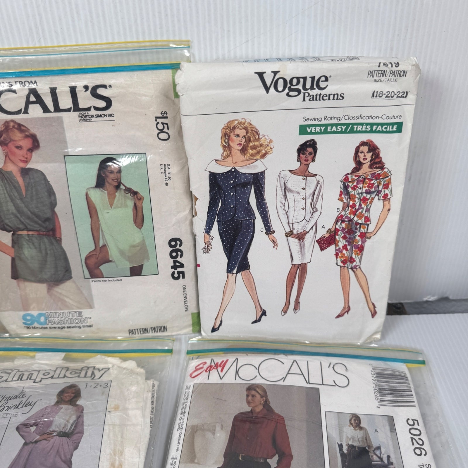 Lot of 9 VTG Womens Dress & More Patterns McCalls Vogue Simplicity 1970s-1990s