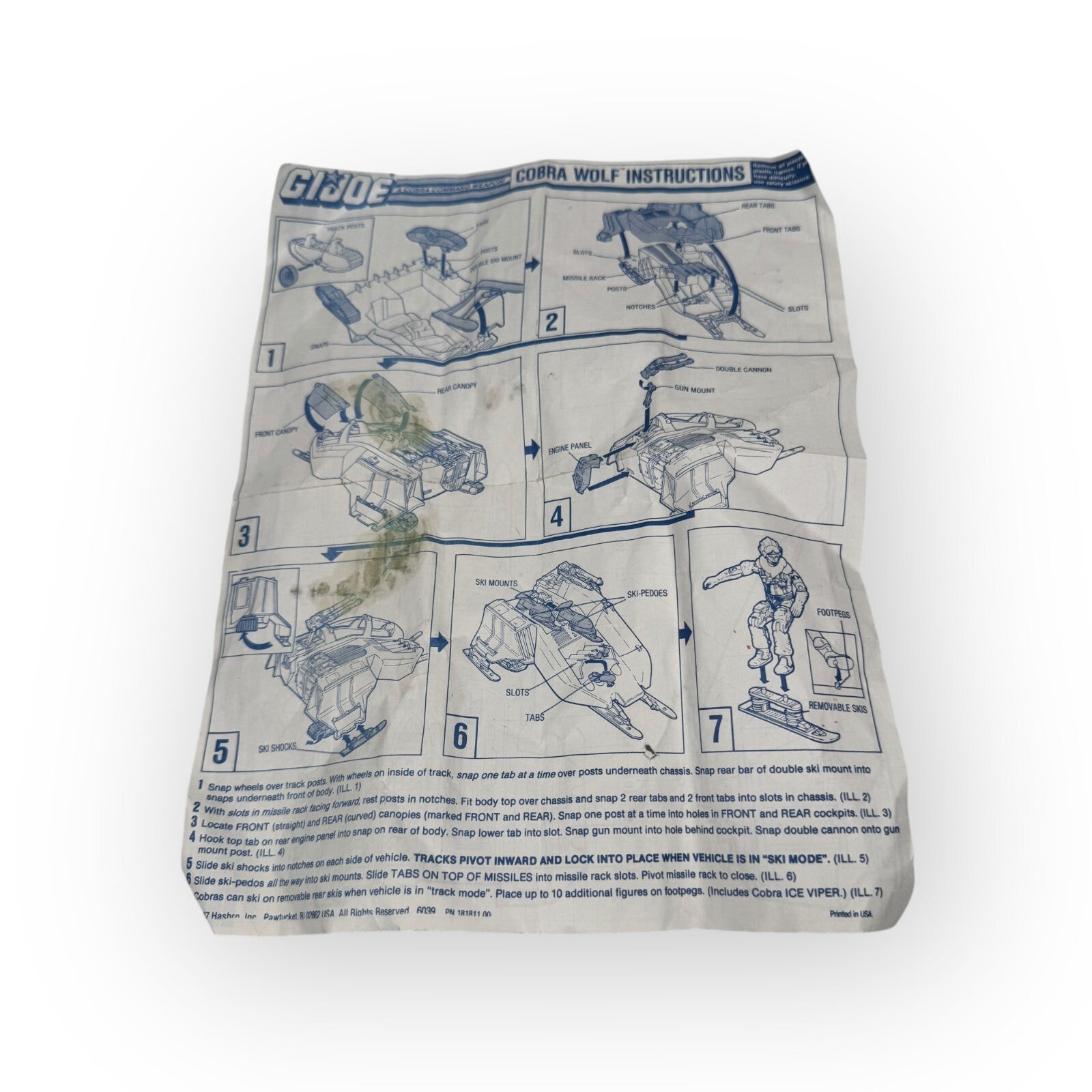 GI Joe Vehicle Blueprint Instructions & Poster Lot AH-74 Apache & Cobra Wolf