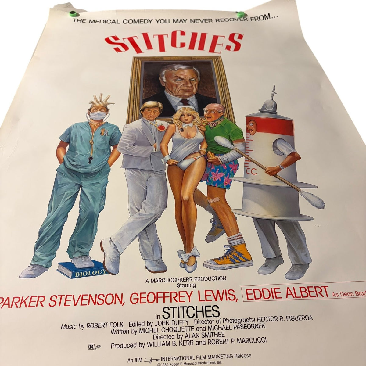 Stitches 1985 Video Store Movie Poster Parker Stevenson Eddie Albert Comedy