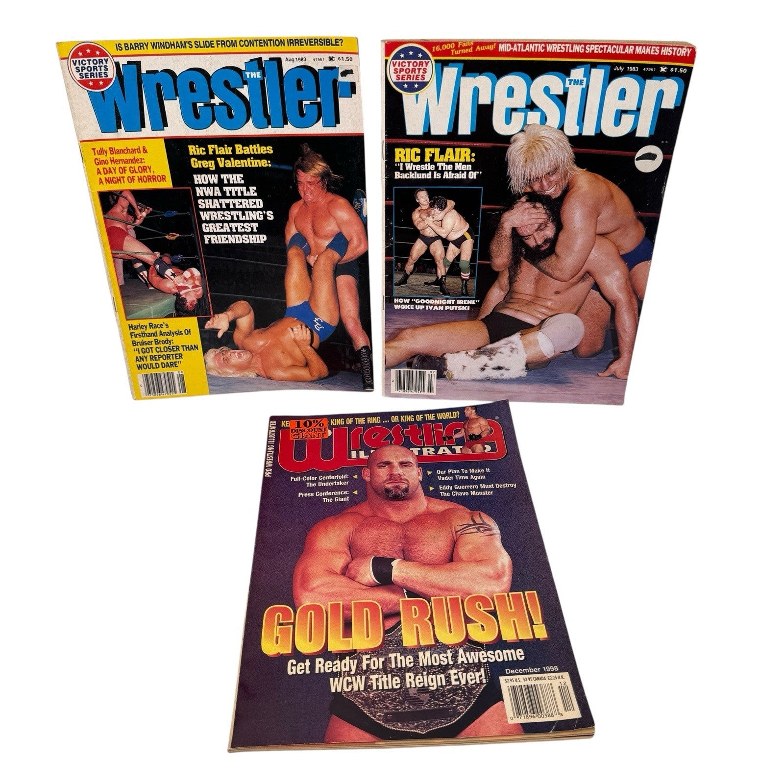 Vintage Lot Of 7 Wrestling Magazines Inside Wrestling, Sports Review & More