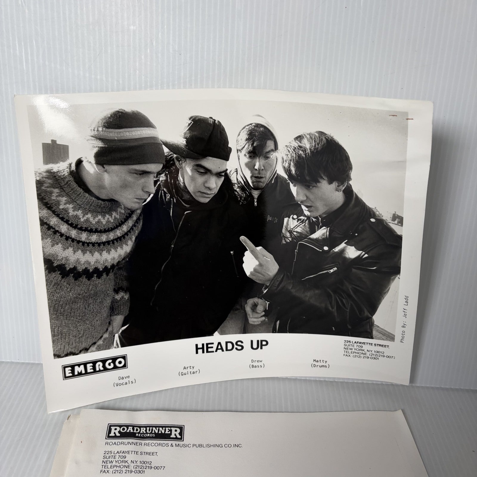 HEADS UP Band Roadrunner Records Press Kit Photo Bio Rock Music Memorabilia