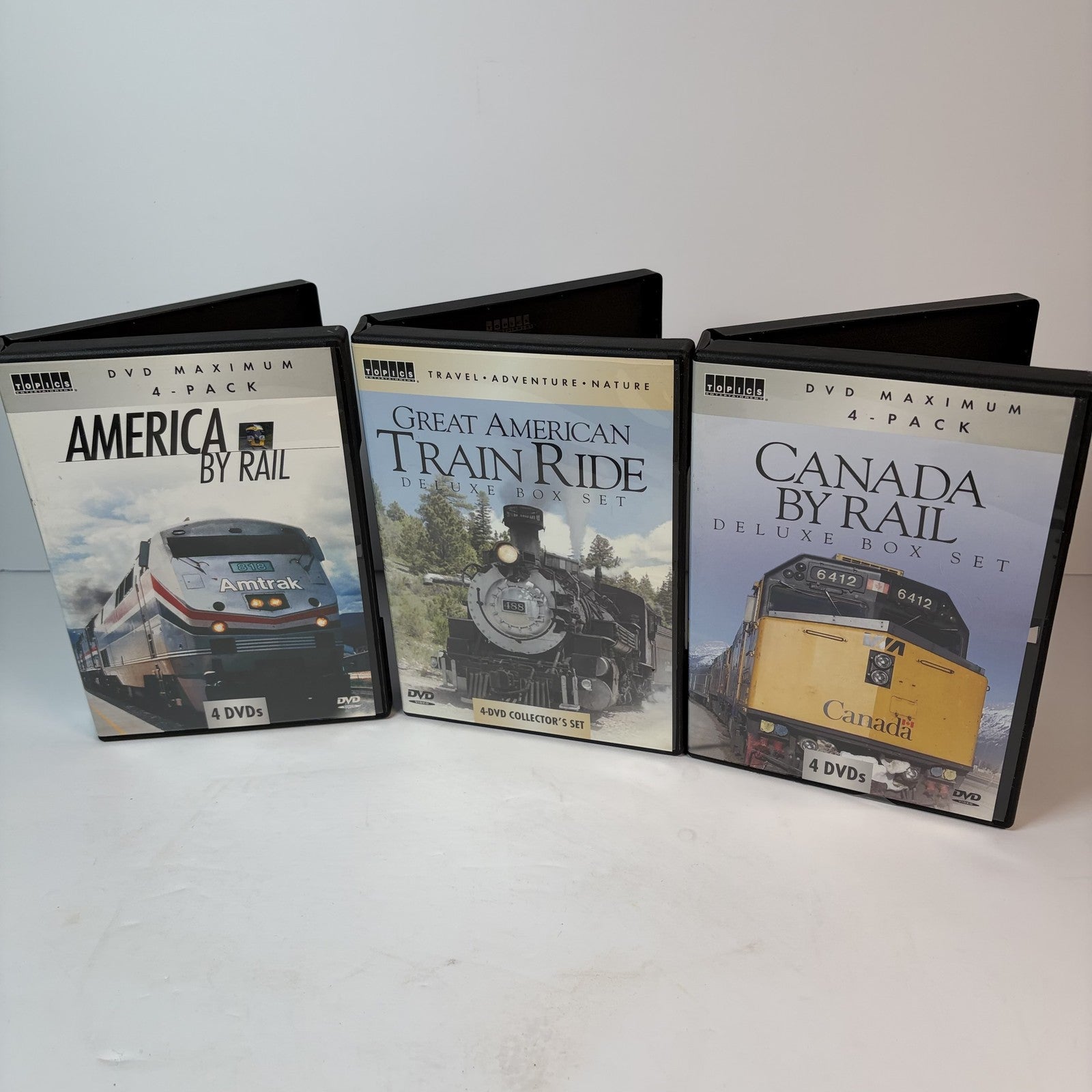 Lot of 3 Train DVD Sets America By Rail Great American Train Ride Canada By Rail