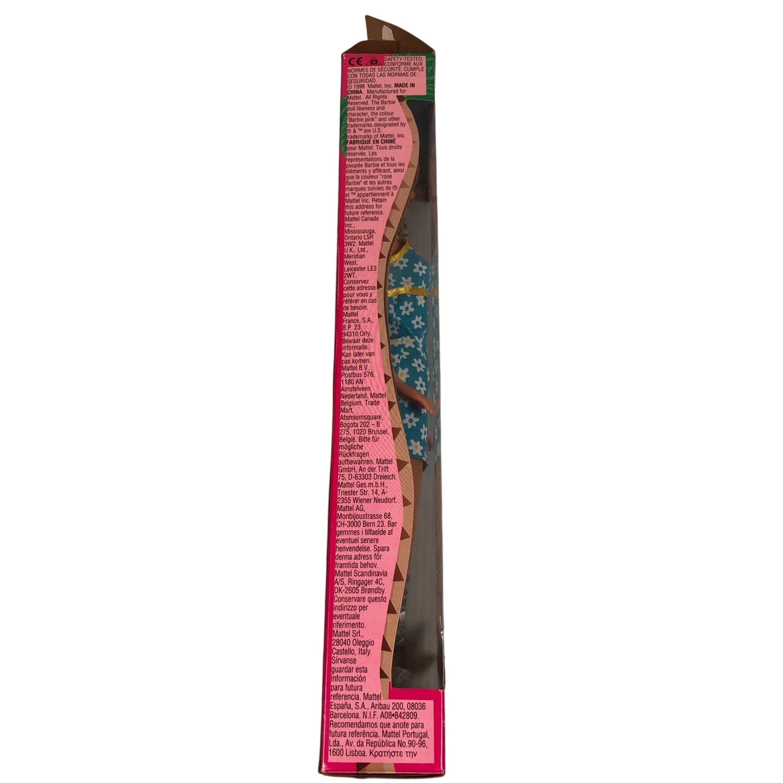 Vintage 1998 Riviera Barbie Doll Open Box Blue Floral Dress Blonde Hair