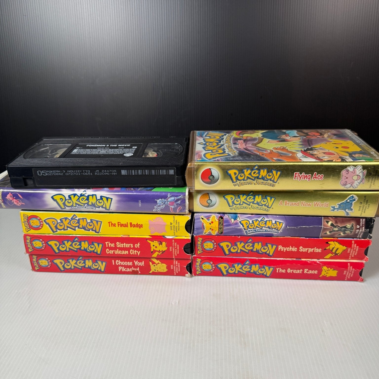 Pokémon VHS Lot of 10 1998 Anime Movie & Episodes Collection Johto, Movie & More
