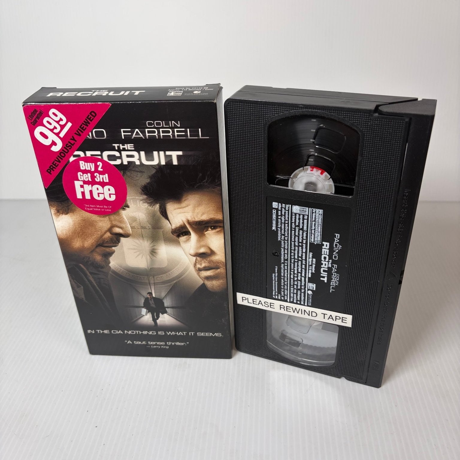 The Recruit VHS 2003 Spy Thriller Al Pacino Colin Farrell Touchstone Pictures