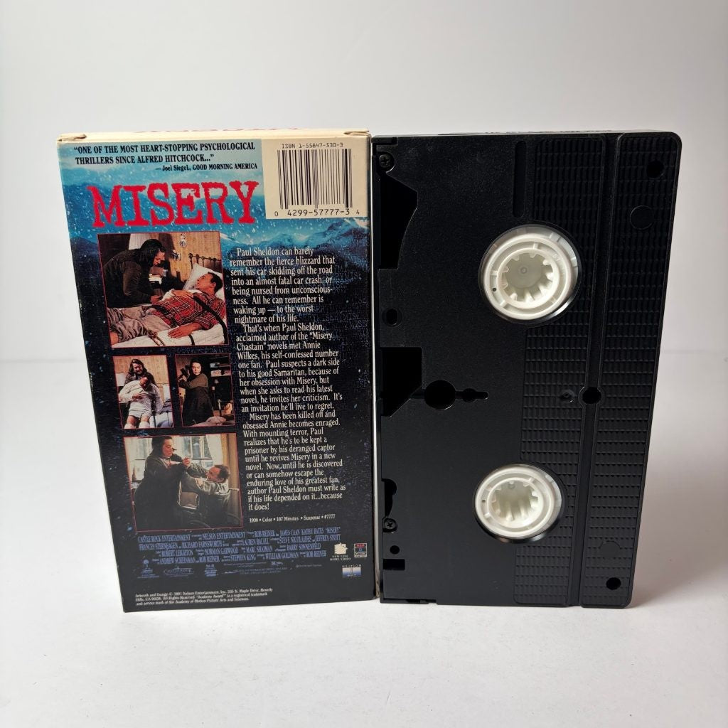 Misery VHS 1990 Stephen King Rob Reiner Kathy Bates James Caan Nelson Entertainm