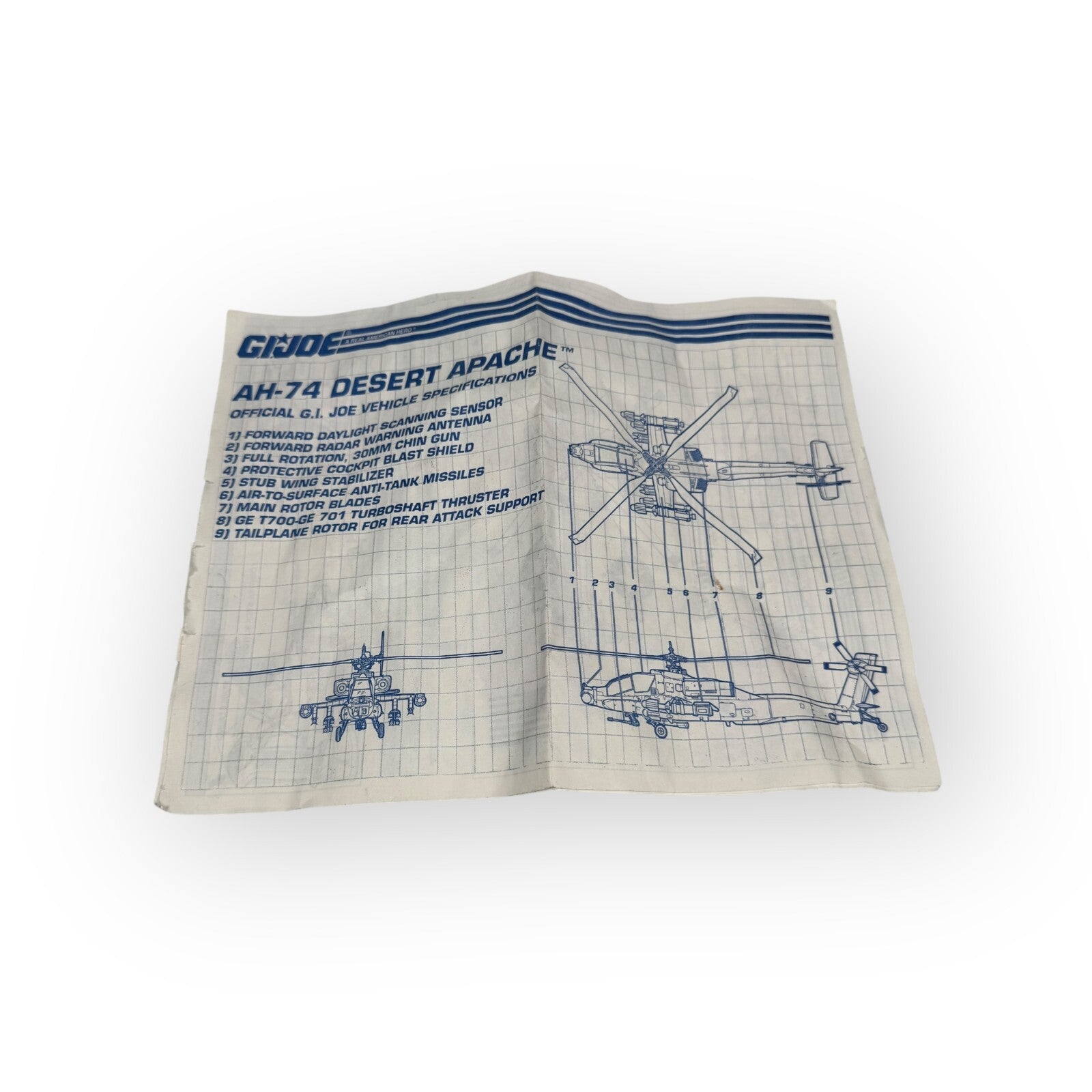 GI Joe Vehicle Blueprint Instructions & Poster Lot AH-74 Apache & Cobra Wolf