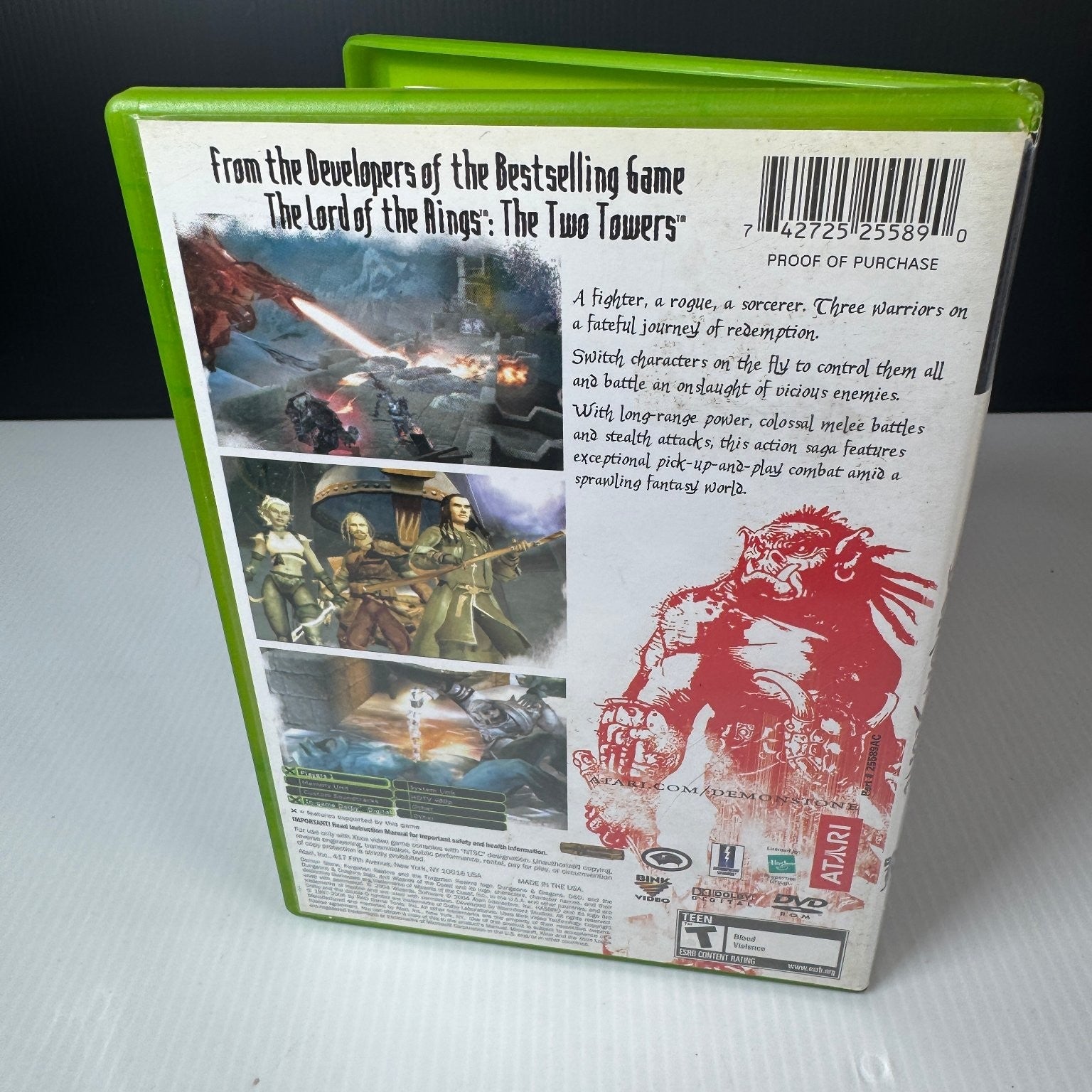 Demon Stone Xbox Video Game RPG Fantasy Multiplayer Complete CIB