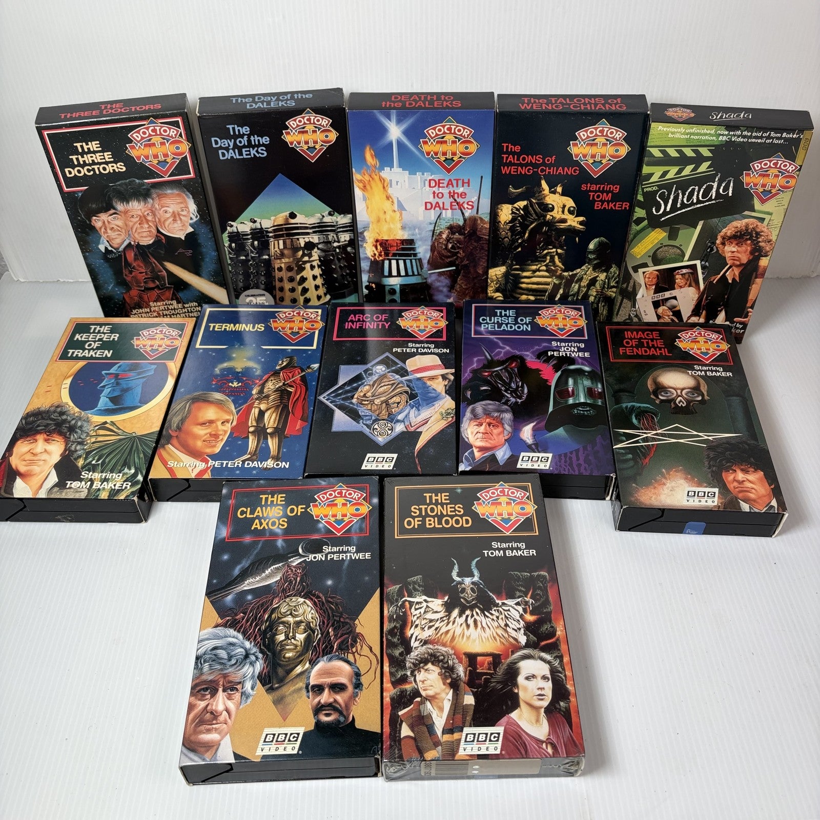 Doctor Who VHS Tapes Lot Collection 12 BBC Video CBS/FOX Fox Video Peter Davison
