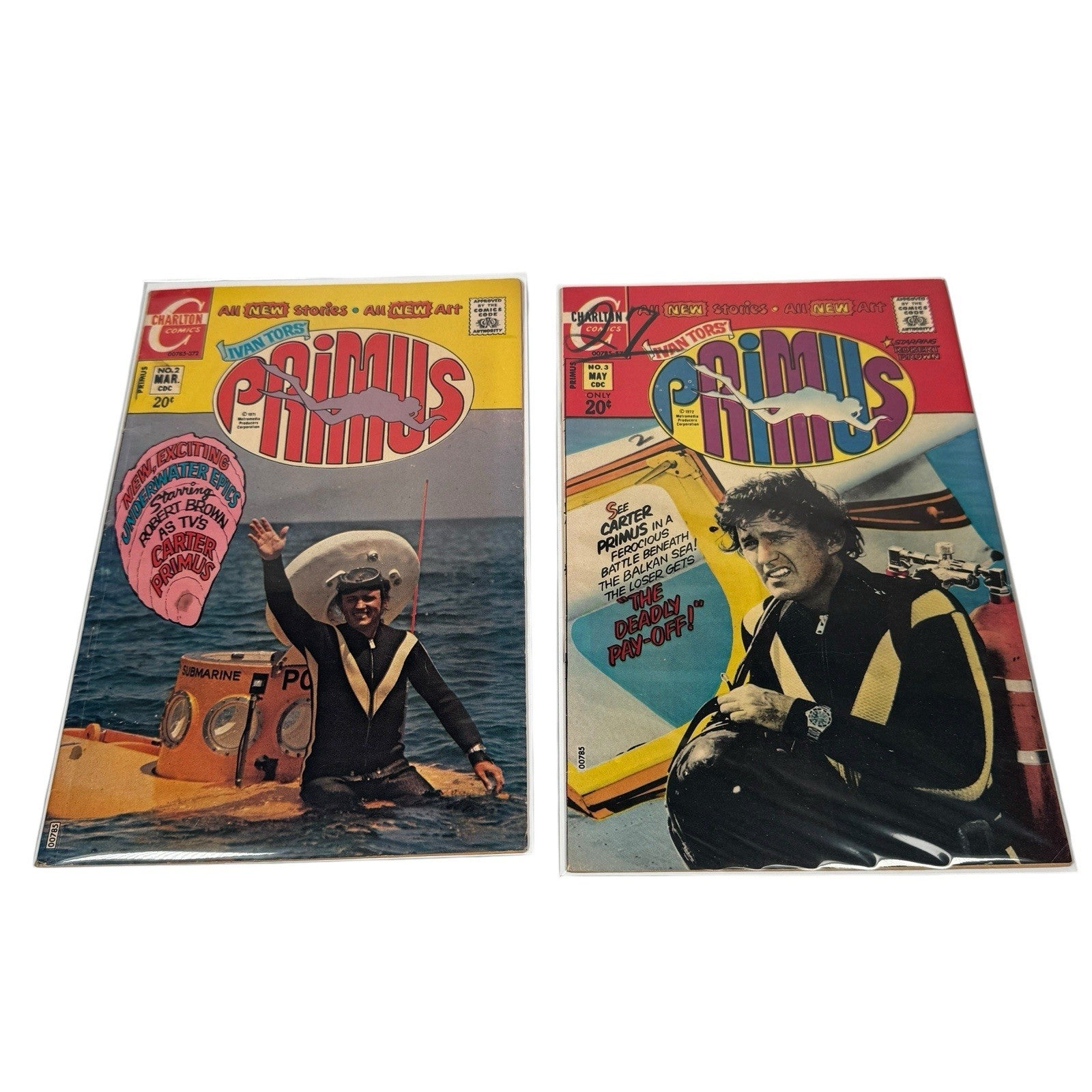 Primus #2 & #3 VTG 1972 Charlton Comics Bundle Bagged & Boarded