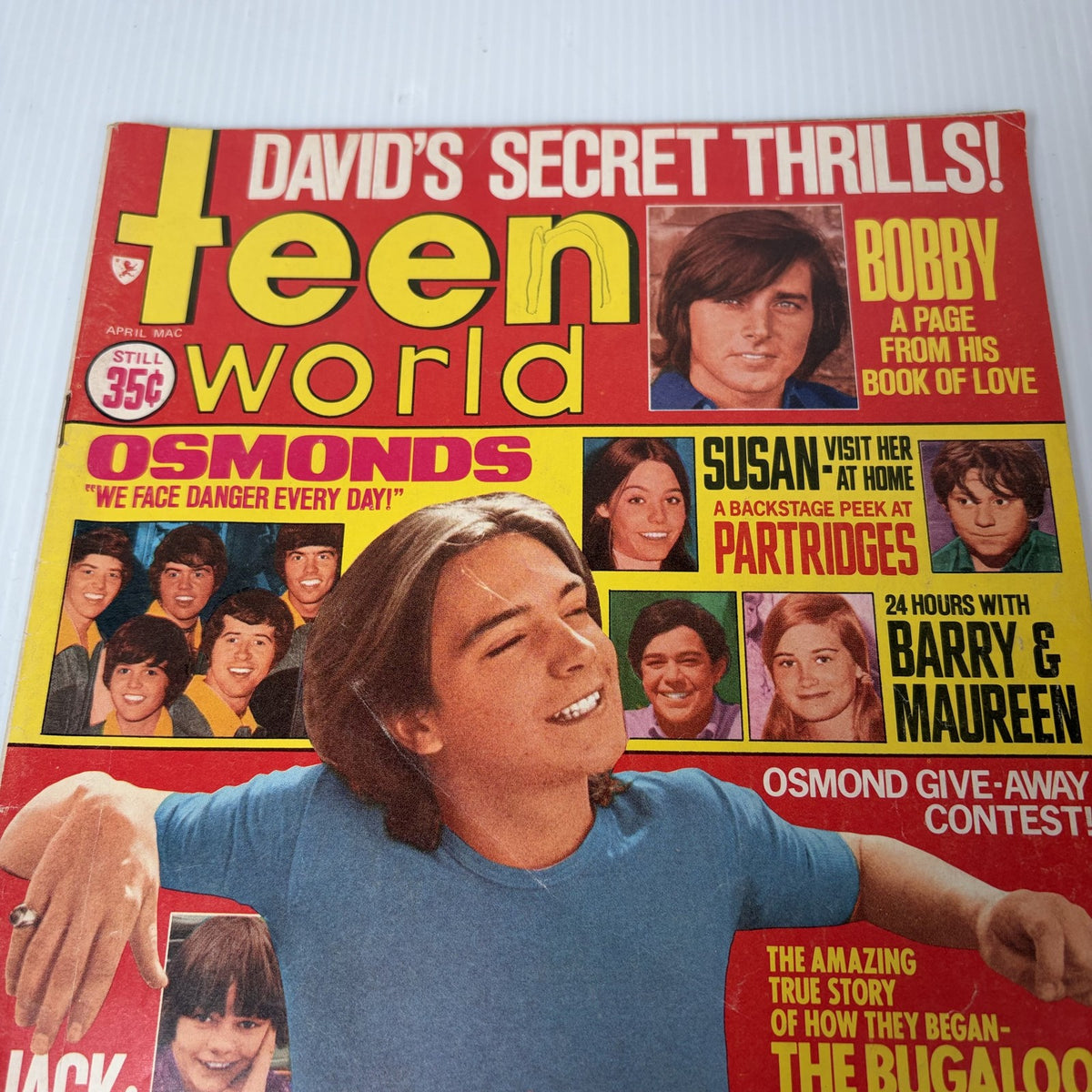 Teen World Magazine April 1971 David Cassidy Osmonds Susan Dey Bobby Sherman
